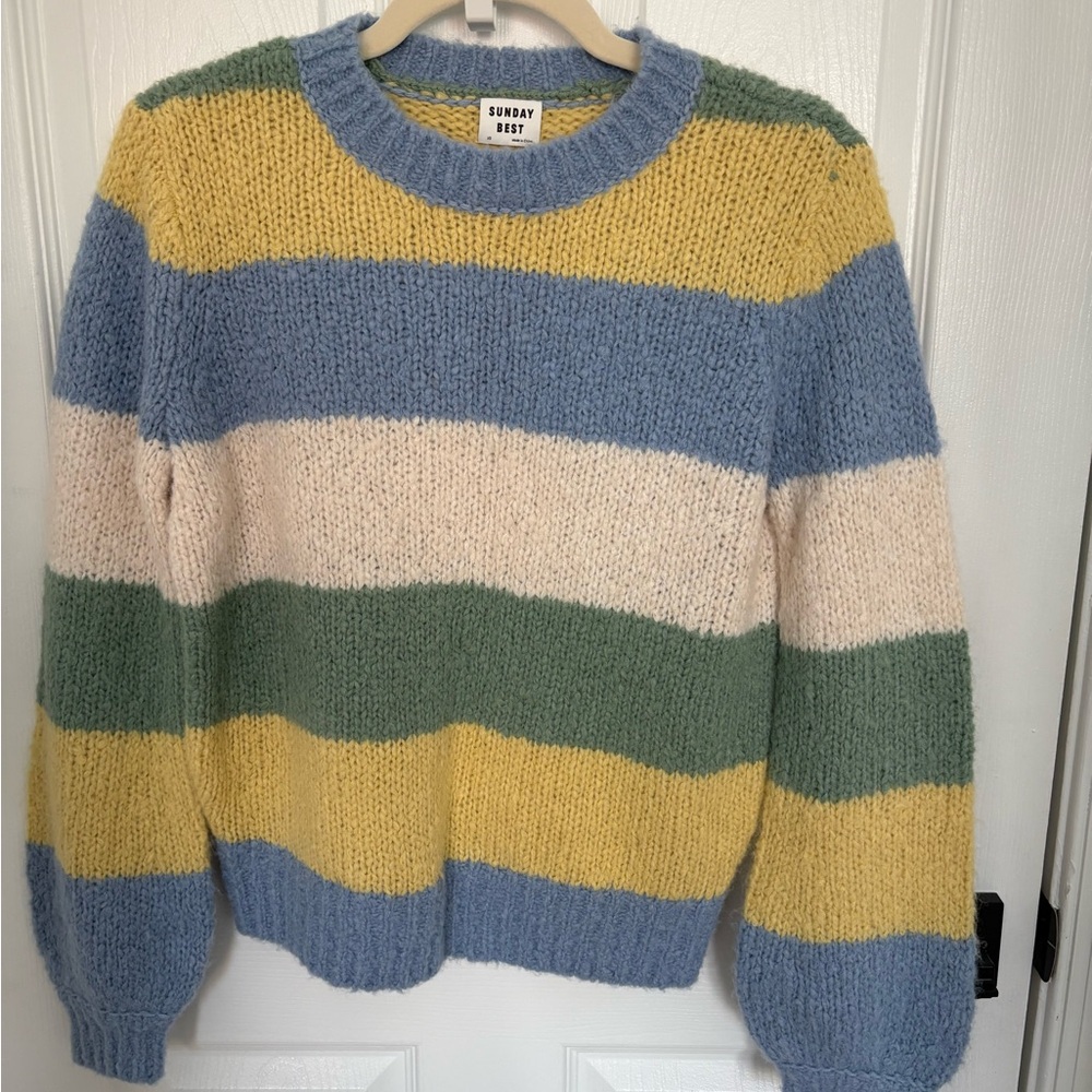 Aritzia Sunday Best Pastel Striped Sweater